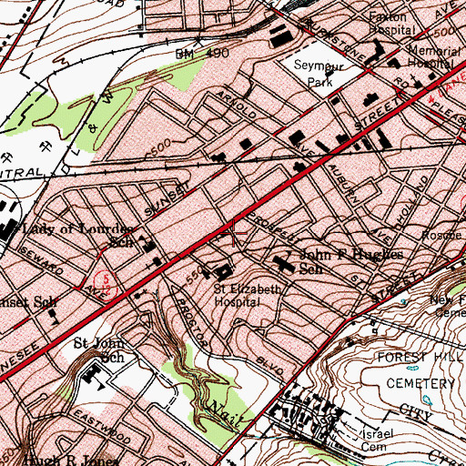 Topographic Map of Christian and Missionary Alliance Church, NY