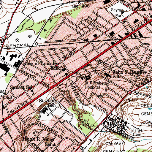 Topographic Map of Saint Elizabeth School of Nursing, NY