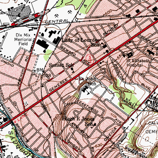 Topographic Map of Saint Joseph's Nursing Home, NY