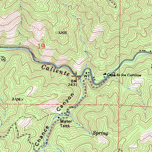 Topographic Map of Big Last Chance Canyon, CA