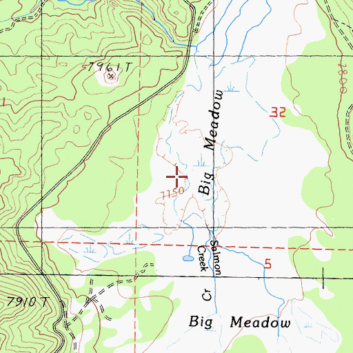 Topographic Map of Big Meadow, CA