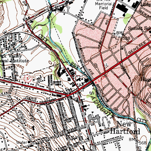 Topographic Map of Niagara-Mohawk Power Corporation New Hartford Sub-Station, NY