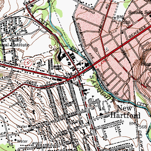 Topographic Map of Butler Memorial Hall, NY