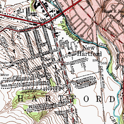 Topographic Map of Saint John The Evangelist Roman Catholic Church, NY