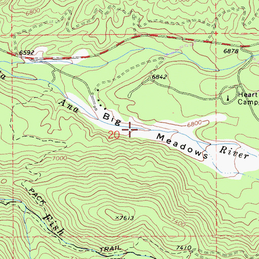 Topographic Map of Big Meadows, CA