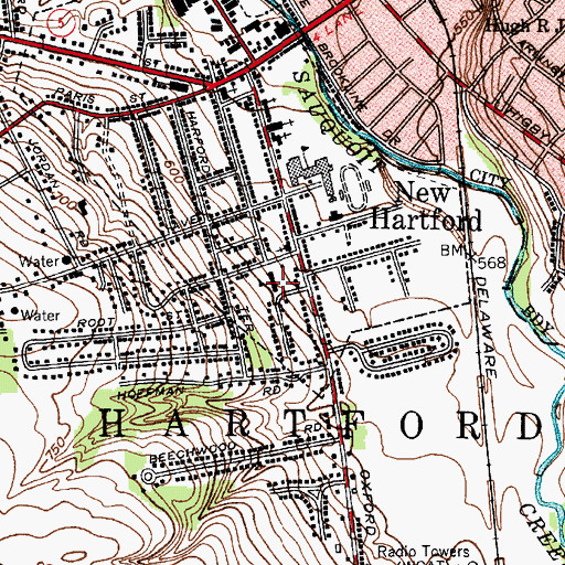Topographic Map of Saint John The Evangelist Parochial School, NY