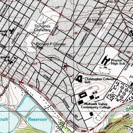 Topographic Map of Saint Basils Melkite Catholic Church, NY