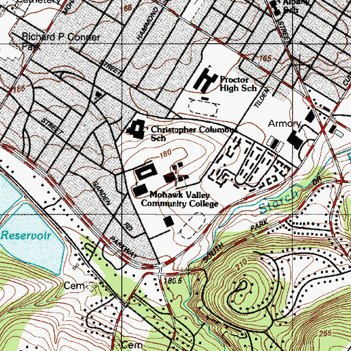 Topographic Map of Mohawk Valley Community College, NY