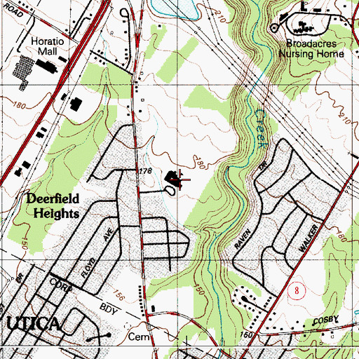 Topographic Map of Deerfield Elementary School, NY