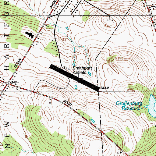 Topographic Map of Smithport Airport (historical), NY
