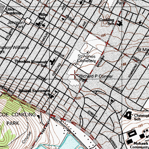 Topographic Map of Richard P Conner Park, NY
