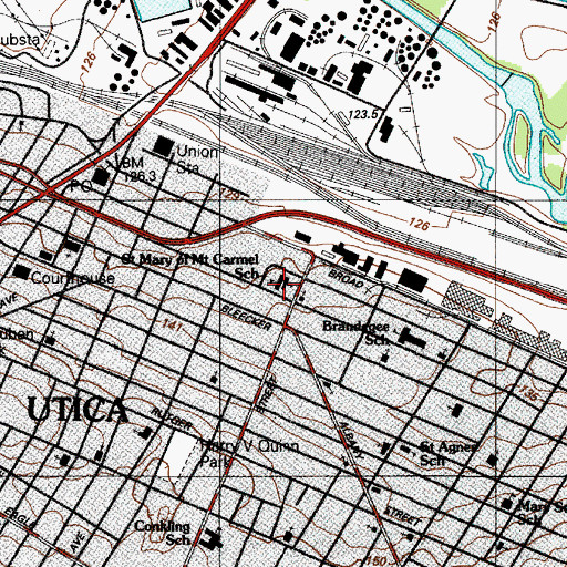 Topographic Map of Saint Mary of Mount Carmel School, NY