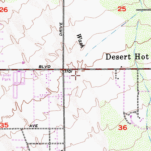 Topographic Map of Big Morongo Wash, CA