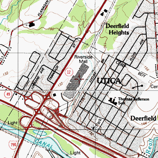 Topographic Map of Riverside Mall Shopping Center, NY