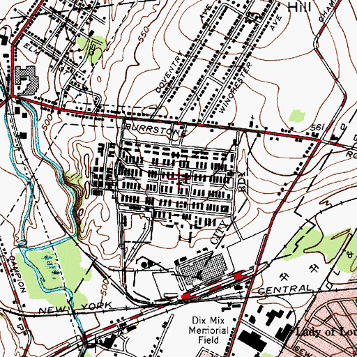 Topographic Map of Rhoads General Hospital (historical), NY
