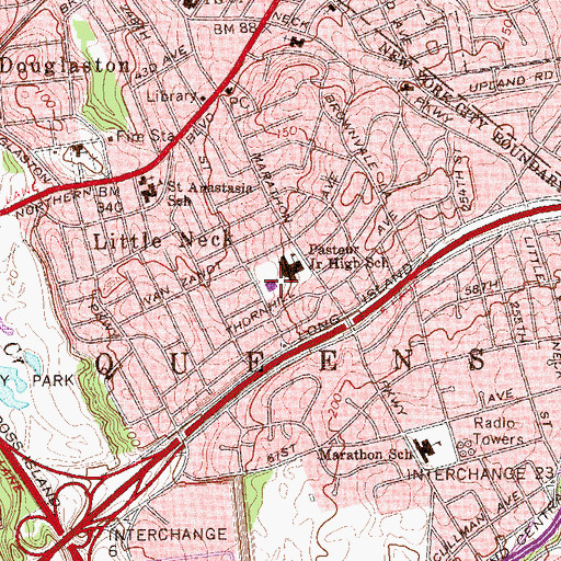 Topographic Map of Louis Pasteur Park, NY