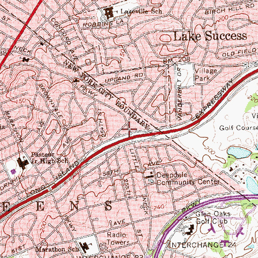 Topographic Map of Nassau Mall, NY