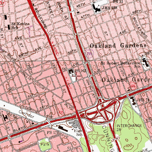 Topographic Map of Saul Weprin Playground, NY