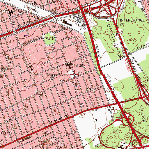 Topographic Map of Farm Playground, NY