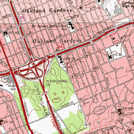 Topographic Map of Seven Gables Playground, NY