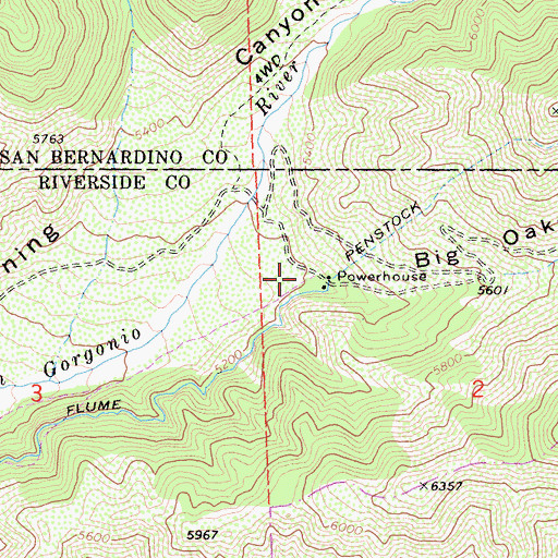 Topographic Map of Big Oaks Canyon, CA