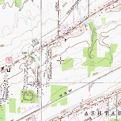 Topographic Map of Edgewood Census Designated Place, OH