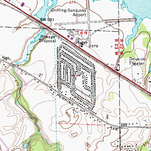 Topographic Map of Fairview Lanes Census Designated Place, OH