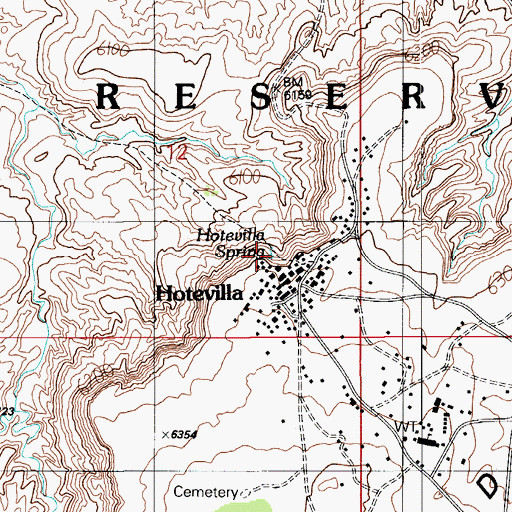 Topographic Map of Hotevilla Spring, AZ