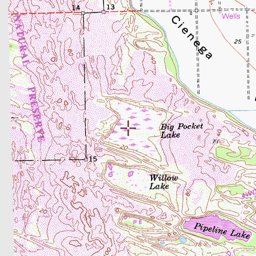 Topographic Map of Big Pocket Lake, CA