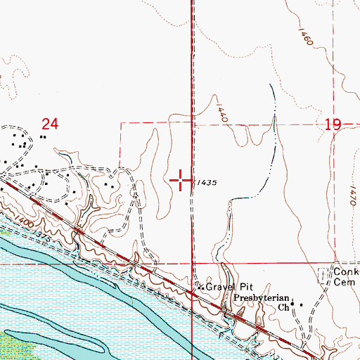 Topographic Map of Fort Thompson Census Designated Place, SD