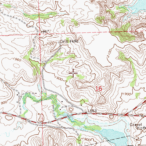 Topographic Map of Four Bears Village Census Designated Place, ND