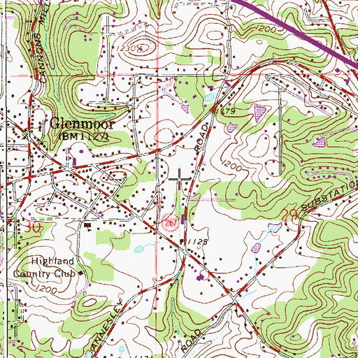 Topographic Map of Glenmoor Census Designated Place, OH