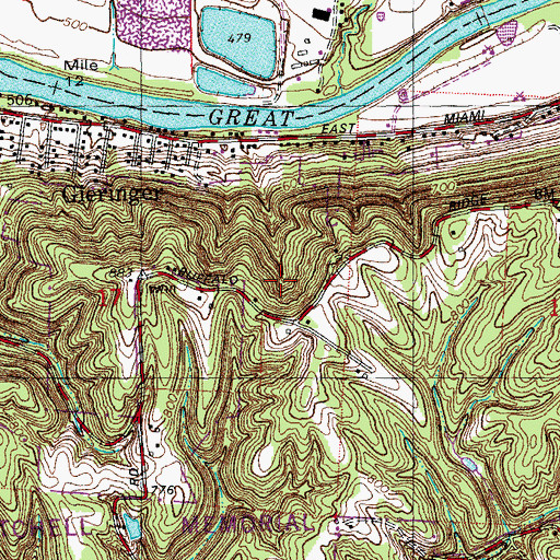 Topographic Map of Grandview Census Designated Place, OH