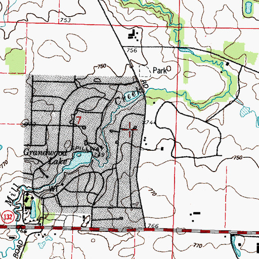 Topographic Map of Grandwood Park Census Designated Place, IL