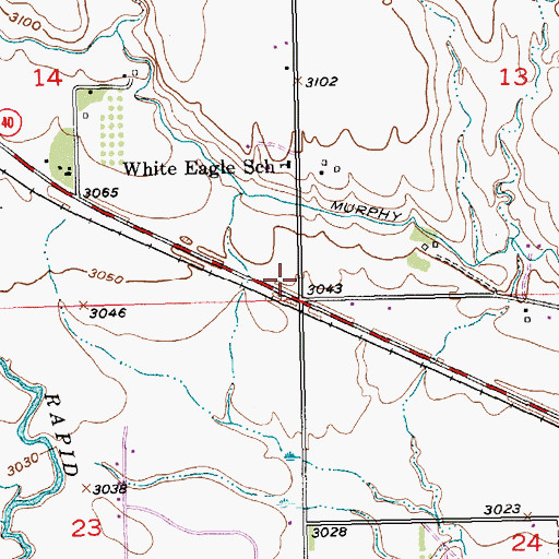 Topographic Map of Green Valley Census Designated Place, SD