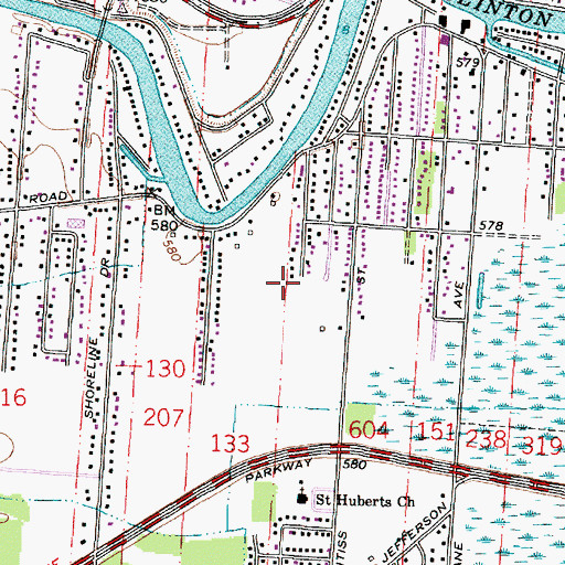 Topographic Map of Harrison Census Designated Place, MI