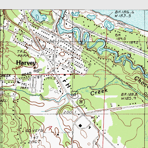 Topographic Map of Harvey Census Designated Place, MI