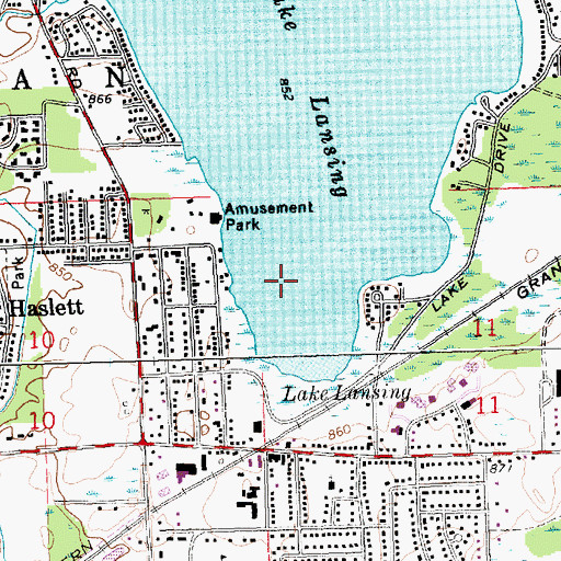 Topographic Map of Haslett Census Designated Place, MI