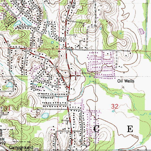 Topographic Map of Highland Census Designated Place, IN