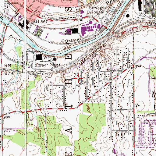 Topographic Map of Hilltop Census Designated Place, OH