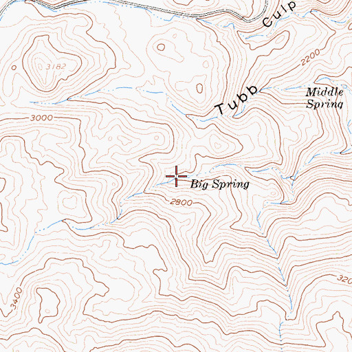 Topographic Map of Big Spring, CA