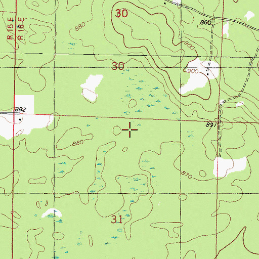 Topographic Map of Keshena Census Designated Place, WI