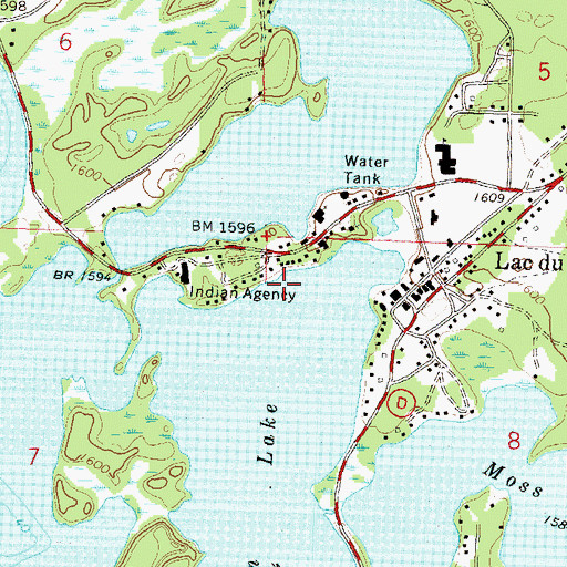 Topographic Map of Lac du Flambeau Census Designated Place, WI