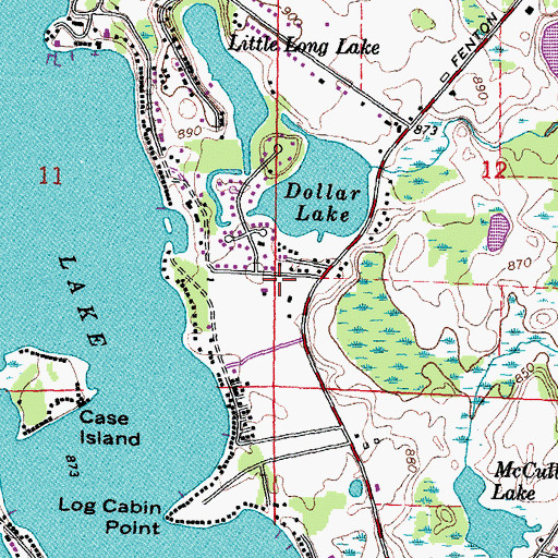 Topographic Map of Lake Fenton Census Designated Place, MI