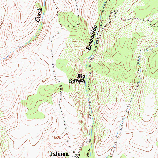 Topographic Map of Big Spring, CA