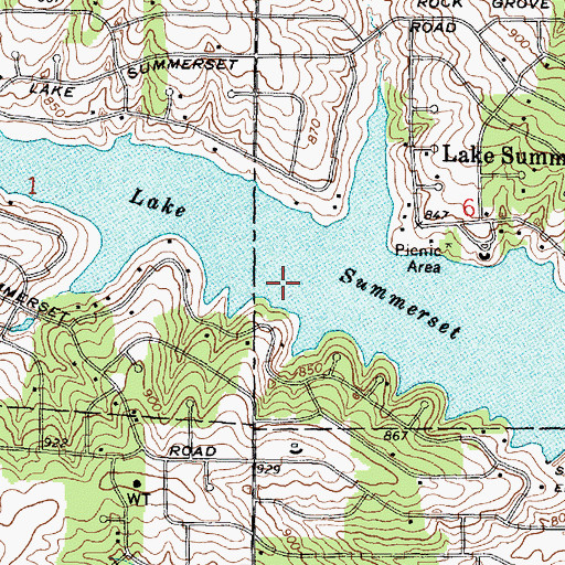 Topographic Map of Lake Summerset Census Designated Place, IL