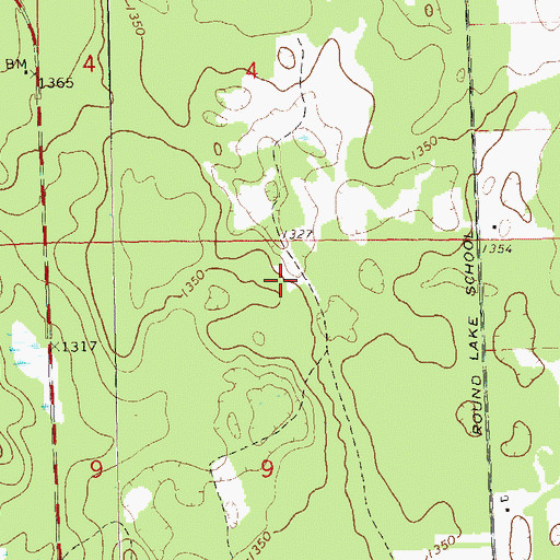 Topographic Map of Little Round Lake Census Designated Place, WI