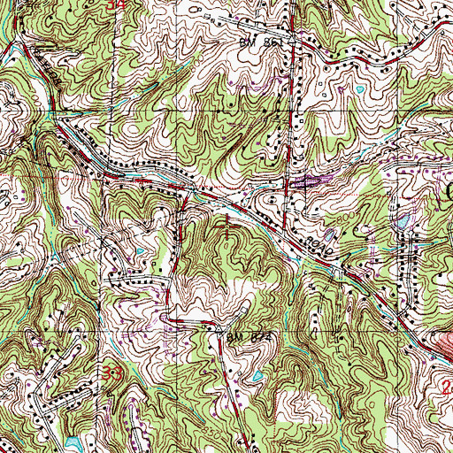 Topographic Map of Mack North Census Designated Place (historical), OH