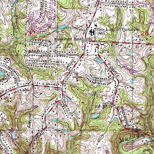 Topographic Map of Mack South Census Designated Place (historical), OH