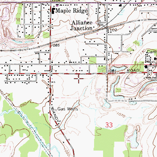 Topographic Map of Maple Ridge Census Designated Place, OH